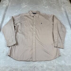 Polo Ralph Lauren Lowell Sport Mens Large Tan Cotton Button Down Shirt